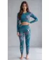 Dámský funkční crop top s dlouhým rukávem premium ALTISPORT VOJ/ALW082TR04 PETROLEJOVÁ