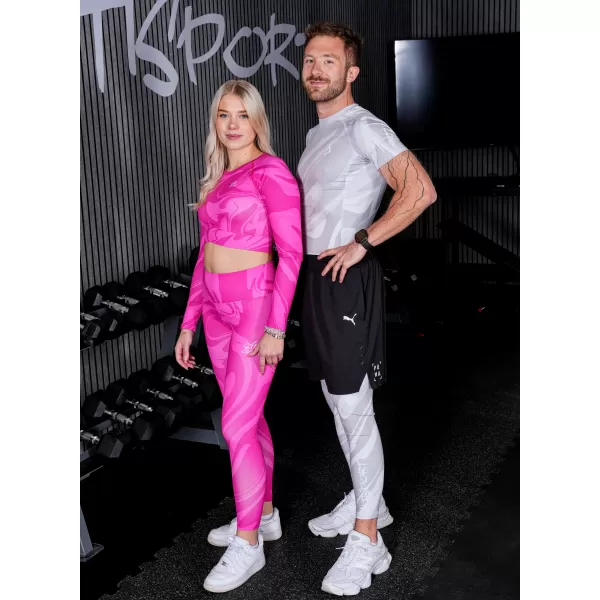  Dámský funkční crop top s dlouhým rukávem premium ALTISPORT VOJ/ALW072TR04 HOT-PINK 
