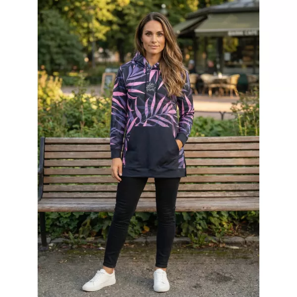  Dámská funkční prodloužená mikina premium ALTISPORT VOJ/ALW094MI03 ČERNÁ/FIALOVÁ 