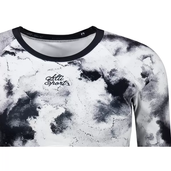  Dámský funkční crop top s dlouhým rukávem premium ALTISPORT VOJ/ALW066TR04 BÍLOČERNÁ 