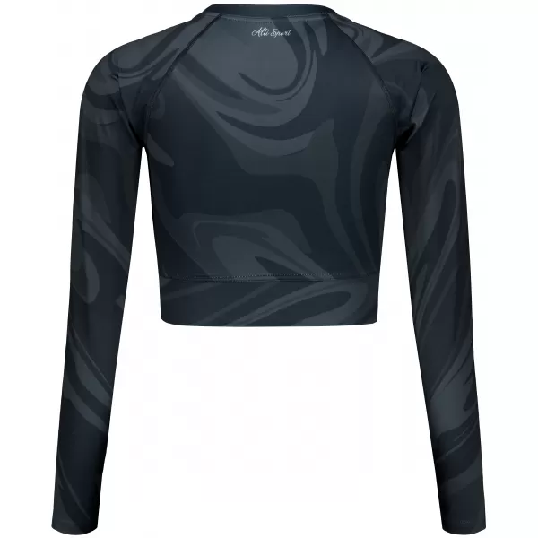  Dámský funkční crop top s dlouhým rukávem premium ALTISPORT VOJ/ALW072TR04 BLACK 