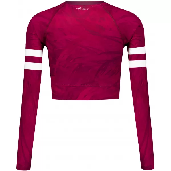  Dámský funkční crop top s dlouhým rukávem premium ALTISPORT VOJ/ALW096TR04 VÍNOVÁ 