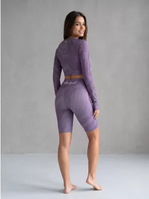 Dámský funkční crop top s dlouhým rukávem premium ALTISPORT VOJ/ALW072TR04 FIALOVÁ