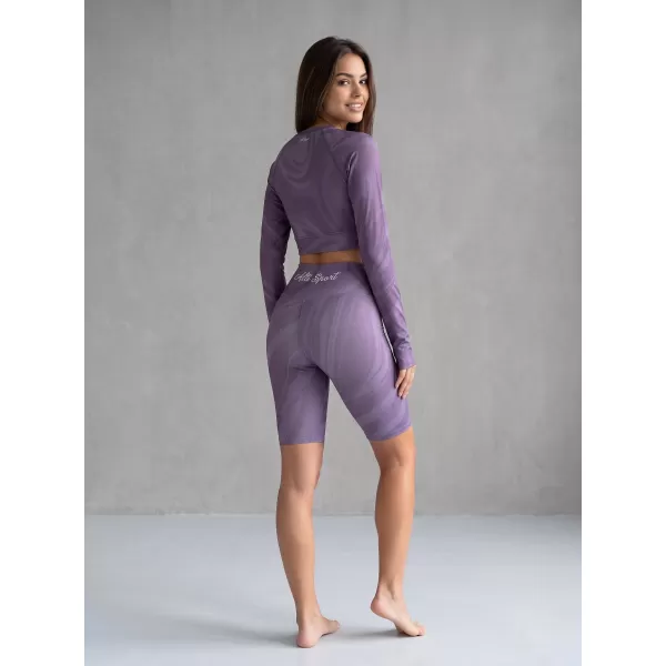  Dámský funkční crop top s dlouhým rukávem premium ALTISPORT VOJ/ALW072TR04 FIALOVÁ 