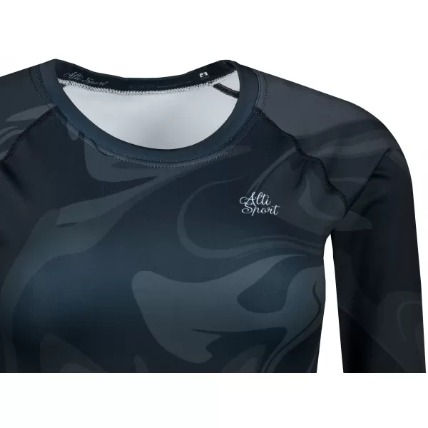  Dámský funkční crop top s dlouhým rukávem premium ALTISPORT VOJ/ALW072TR04 BLACK 