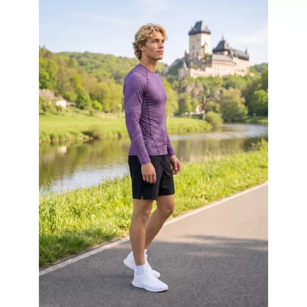  Pánské funkční kompresní tričko s dlouhým rukávem premium ALTISPORT VOJ/ALM072TR03 FIALOVÁ 