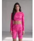 Dámský funkční crop top s dlouhým rukávem premium ALTISPORT VOJ/ALW072TR04 HOT-PINK