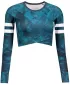 Dámský funkční crop top s dlouhým rukávem premium ALTISPORT VOJ/ALW096TR04 PETROLEJOVÁ