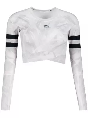 Dámský funkční crop top s dlouhým rukávem premium ALTISPORT VOJ/ALW096TR04 BÍLÁ