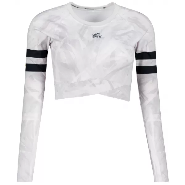  Dámský funkční crop top s dlouhým rukávem premium ALTISPORT VOJ/ALW096TR04 BÍLÁ 