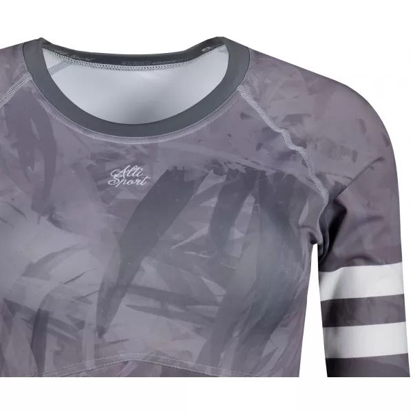  Dámský funkční crop top s dlouhým rukávem premium ALTISPORT VOJ/ALW096TR04 ŠEDÁ 