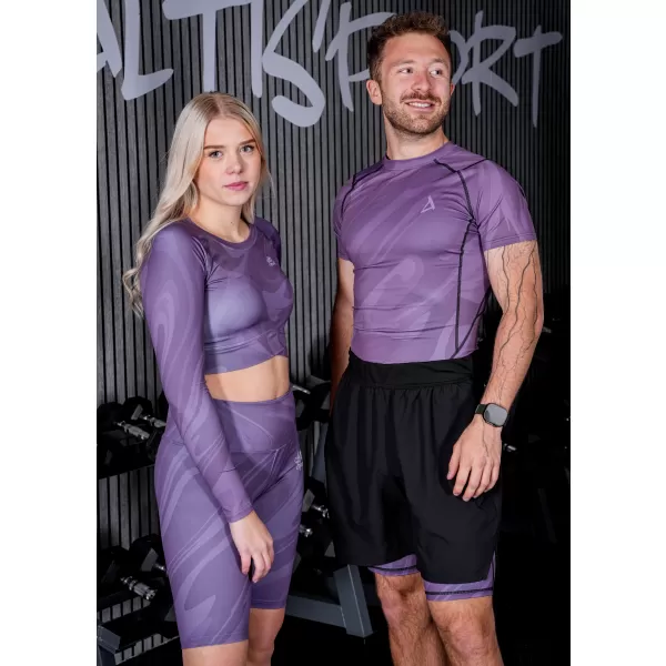  Pánské funkční kompresní triko s krátkým rukávem premium ALTISPORT VOJ/ALM072TR04 FIALOVÁ 