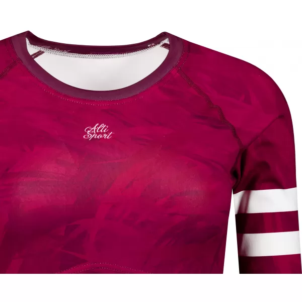  Dámský funkční crop top s dlouhým rukávem premium ALTISPORT VOJ/ALW096TR04 VÍNOVÁ 