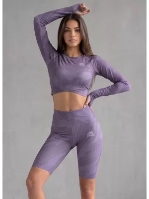 Dámský funkční crop top s dlouhým rukávem premium ALTISPORT VOJ/ALW072TR04 FIALOVÁ