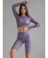 Dámský funkční crop top s dlouhým rukávem premium ALTISPORT VOJ/ALW072TR04 FIALOVÁ