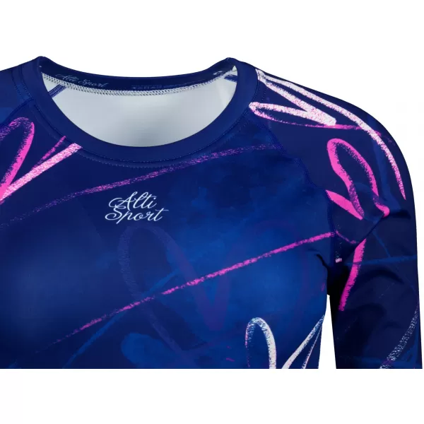  Dámský funkční crop top s dlouhým rukávem premium ALTISPORT VOJ/ALW082TR04 TMAVĚ MODRÁ 