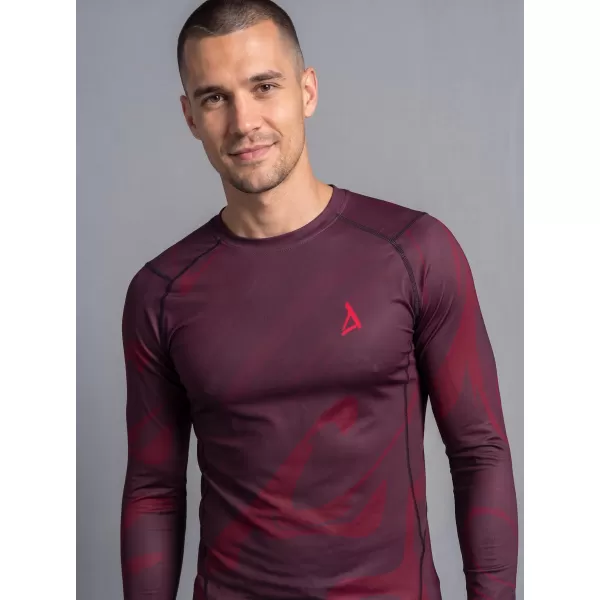  Pánské funkční kompresní tričko s dlouhým rukávem premium ALTISPORT VOJ/ALM072TR03 WINE-RED 