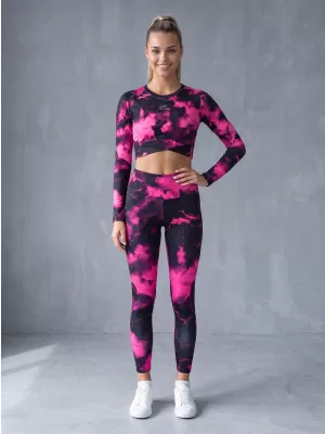 Dámský funkční crop top s dlouhým rukávem premium ALTISPORT VOJ/ALW066TR04 ČERNORŮŽOVÁ