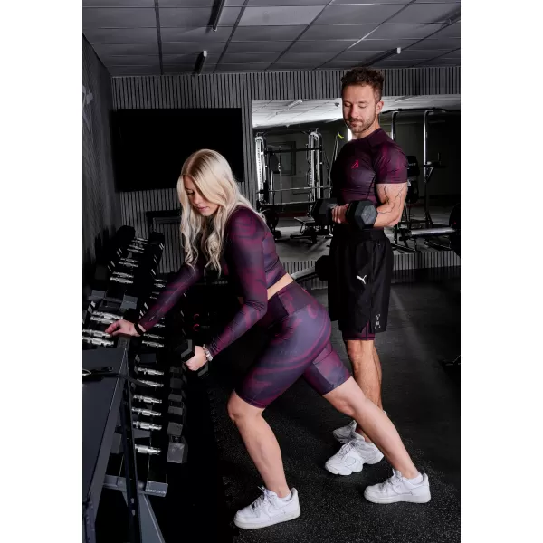  Dámský funkční crop top s dlouhým rukávem premium ALTISPORT VOJ/ALW072TR04 WINE-RED 