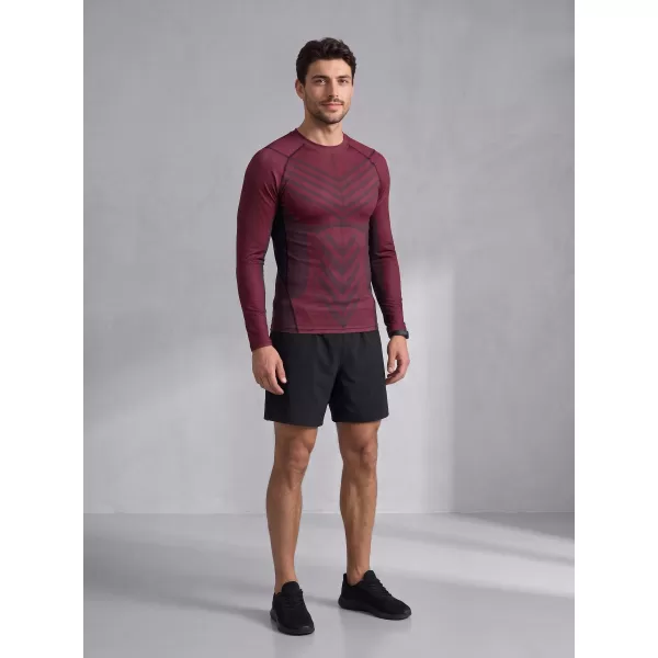  Pánské funkční kompresní tričko s dlouhým rukávem premium ALTISPORT VOJ/ALM095TR03 WINE-RED 