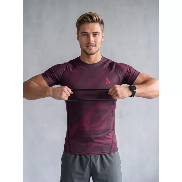  Pánské funkční kompresní triko s krátkým rukávem premium ALTISPORT VOJ/ALM072TR04 WINE-RED 