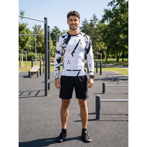  Pánské funkční kompresní tričko s dlouhým rukávem premium ALTISPORT VOJ/ALM079TR03 BÍLOČERNÁ 