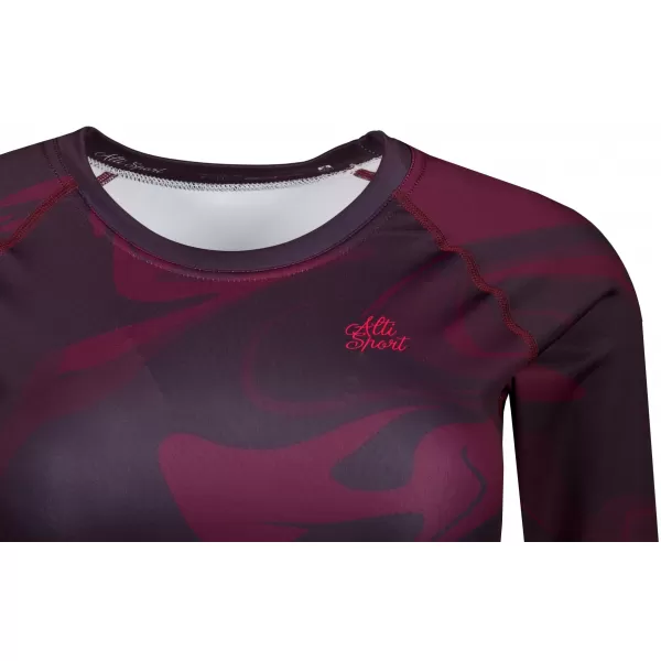  Dámský funkční crop top s dlouhým rukávem premium ALTISPORT VOJ/ALW072TR04 WINE-RED 