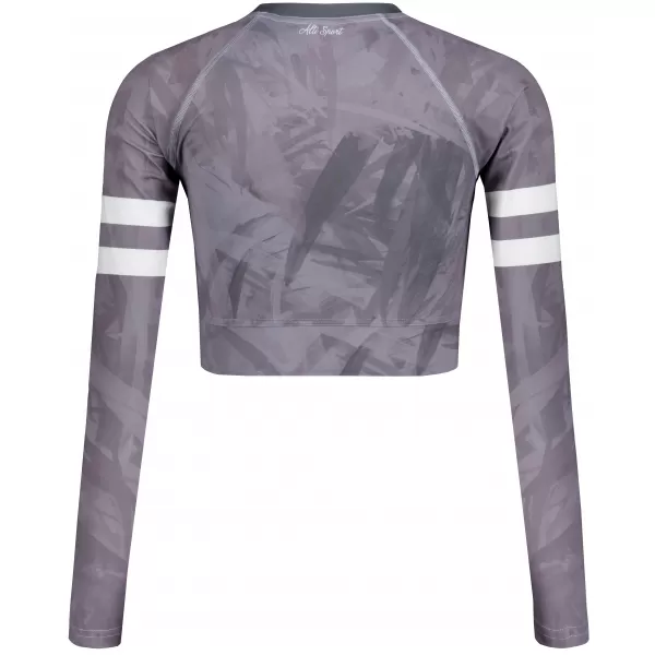  Dámský funkční crop top s dlouhým rukávem premium ALTISPORT VOJ/ALW096TR04 ŠEDÁ 