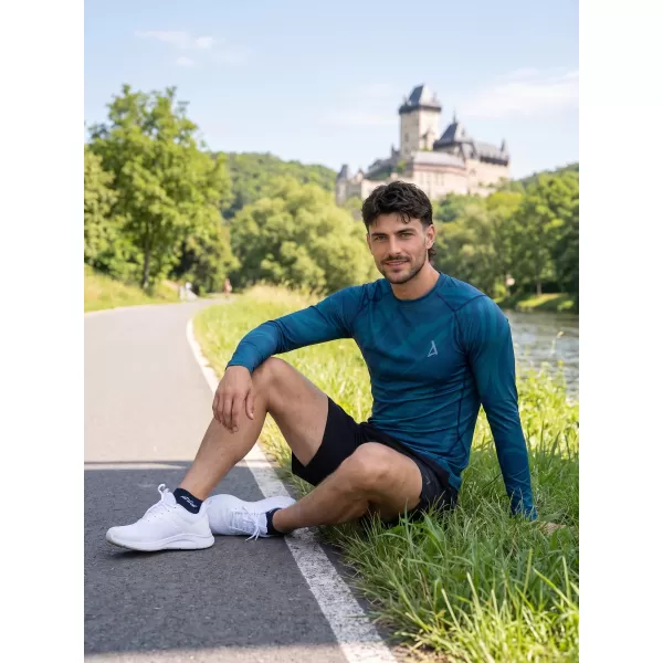  Pánské funkční kompresní tričko s dlouhým rukávem premium ALTISPORT VOJ/ALM072TR03 PETROLEJOVÁ 