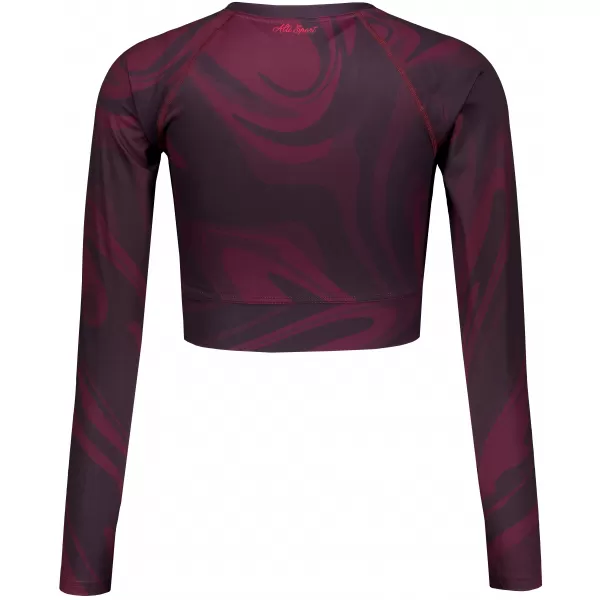  Dámský funkční crop top s dlouhým rukávem premium ALTISPORT VOJ/ALW072TR04 WINE-RED 