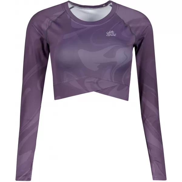  Dámský funkční crop top s dlouhým rukávem premium ALTISPORT VOJ/ALW072TR04 FIALOVÁ 