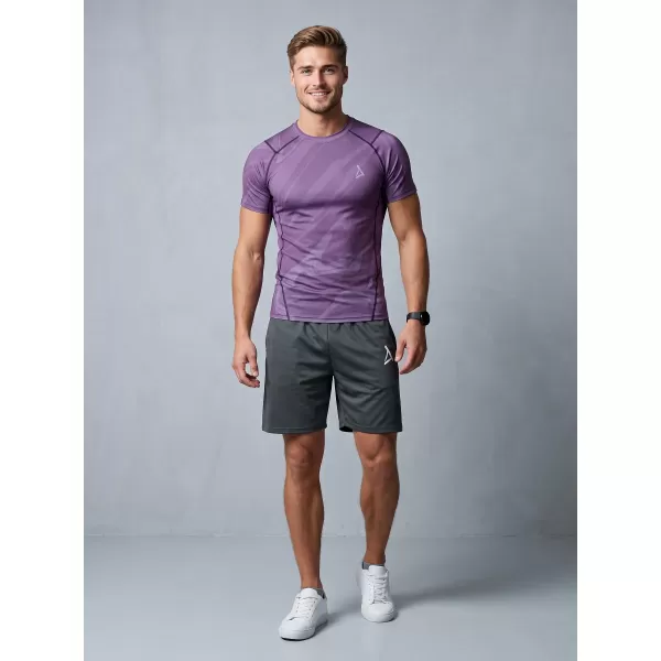  Pánské funkční kompresní triko s krátkým rukávem premium ALTISPORT VOJ/ALM072TR04 FIALOVÁ 