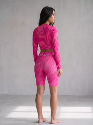 Dámský funkční crop top s dlouhým rukávem premium ALTISPORT VOJ/ALW072TR04 HOT-PINK