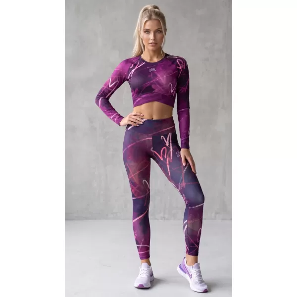  Dámský funkční crop top s dlouhým rukávem premium ALTISPORT VOJ/ALW082TR04 FIALOVÁ 
