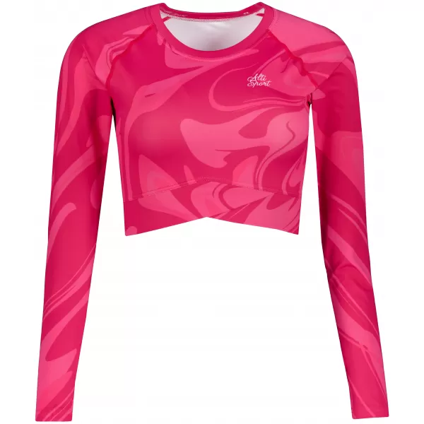  Dámský funkční crop top s dlouhým rukávem premium ALTISPORT VOJ/ALW072TR04 HOT-PINK 