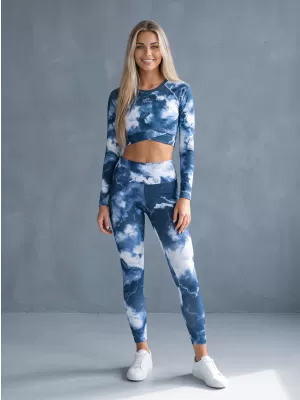 Dámský funkční crop top s dlouhým rukávem premium ALTISPORT VOJ/ALW066TR04 TMAVĚ MODRÁ