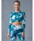 Dámský funkční crop top s dlouhým rukávem premium ALTISPORT VOJ/ALW066TR04 ZELENOMODRÁ