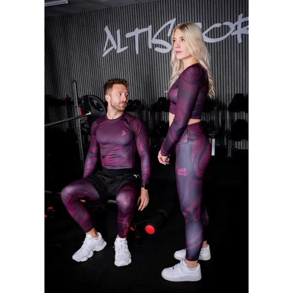  Dámský funkční crop top s dlouhým rukávem premium ALTISPORT VOJ/ALW072TR04 WINE-RED 