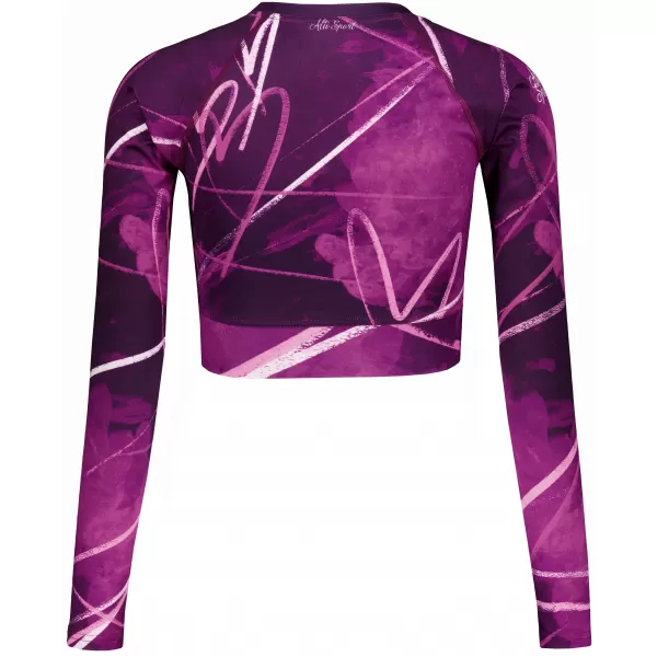  Dámský funkční crop top s dlouhým rukávem premium ALTISPORT VOJ/ALW082TR04 FIALOVÁ 