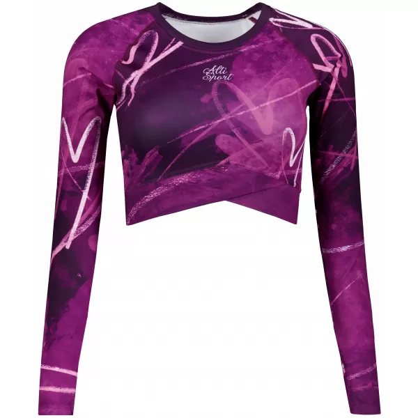  Dámský funkční crop top s dlouhým rukávem premium ALTISPORT VOJ/ALW082TR04 FIALOVÁ 
