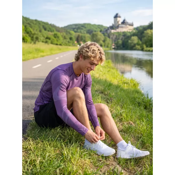  Pánské funkční kompresní tričko s dlouhým rukávem premium ALTISPORT VOJ/ALM072TR03 FIALOVÁ 