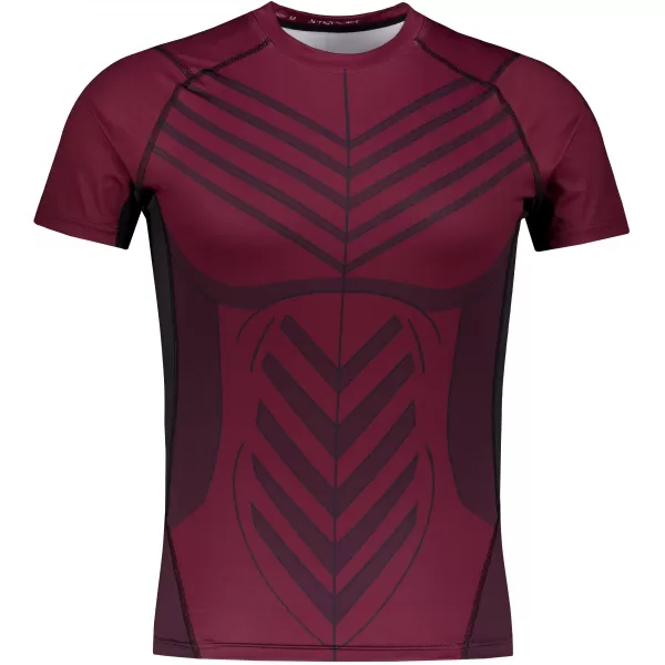  Pánské funkční kompresní triko s krátkým rukávem premium ALTISPORT VOJ/ALM095TR04 WINE-RED 
