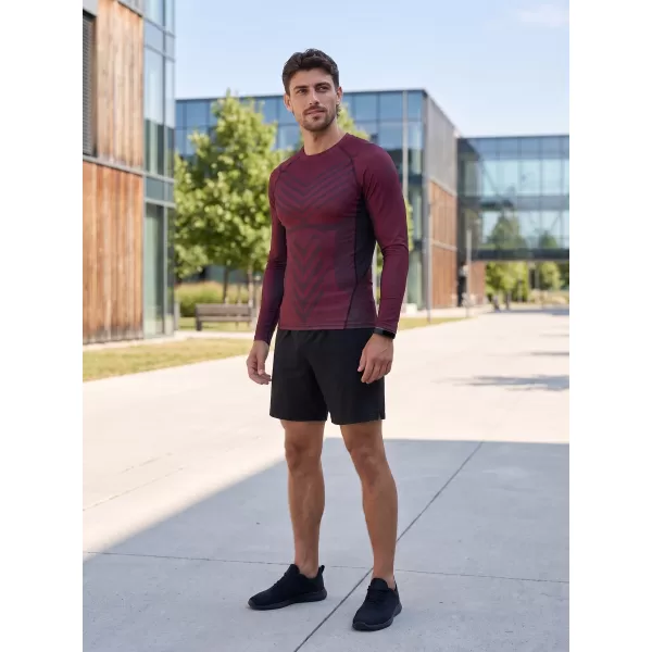  Pánské funkční kompresní tričko s dlouhým rukávem premium ALTISPORT VOJ/ALM095TR03 WINE-RED 