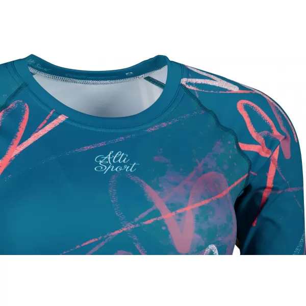  Dámský funkční crop top s dlouhým rukávem premium ALTISPORT VOJ/ALW082TR04 PETROLEJOVÁ 