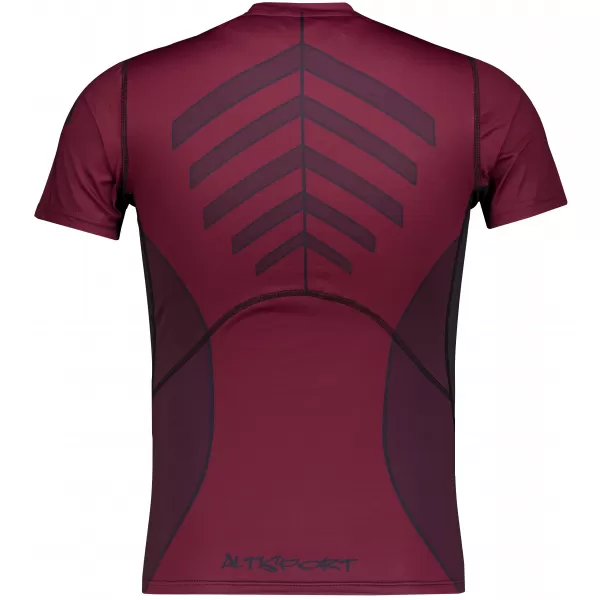  Pánské funkční kompresní triko s krátkým rukávem premium ALTISPORT VOJ/ALM095TR04 WINE-RED 