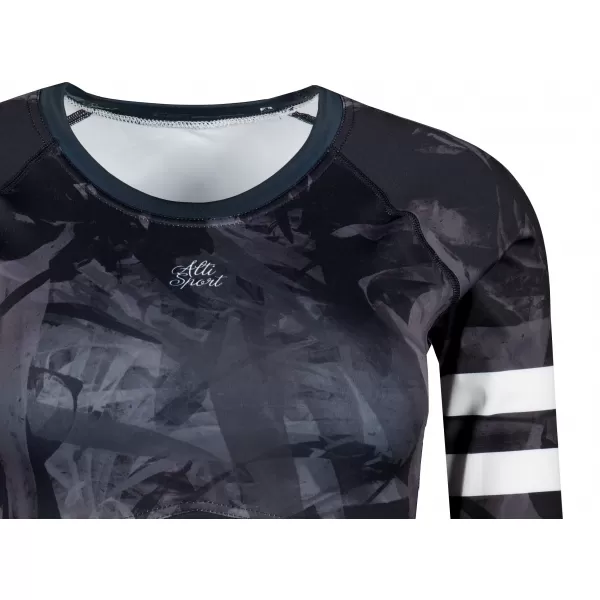  Dámský funkční crop top s dlouhým rukávem premium ALTISPORT VOJ/ALW096TR04 ČERNÁ 