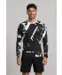 Pánské funkční kompresní tričko s dlouhým rukávem premium ALTISPORT VOJ/ALM079TR03 ČERNOBÍLÁ