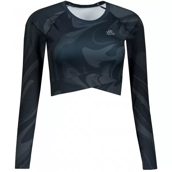  Dámský funkční crop top s dlouhým rukávem premium ALTISPORT VOJ/ALW072TR04 BLACK 