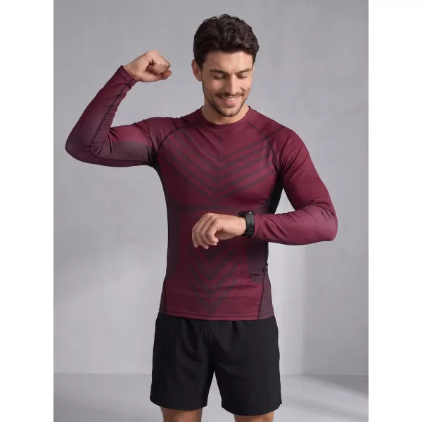  Pánské funkční kompresní tričko s dlouhým rukávem premium ALTISPORT VOJ/ALM095TR03 WINE-RED 