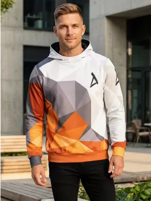 Pánská funkční mikina premium ALTISPORT VOJ/ALM007MI01 ORANŽOVÁ/ŠEDÁ